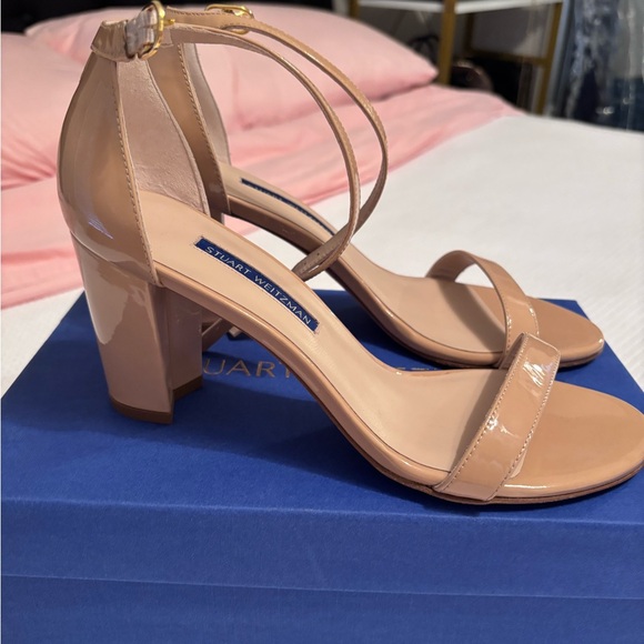 STUART WEITZMAN NudistCurve leather sandals in NUDE 38.5 - Picture 9 of 9